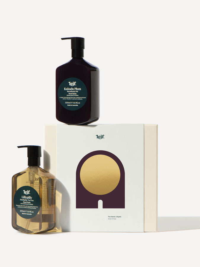 Leif Products. Lillypilly Hand Wash. and Kakadu’s Plum Gift Set. 500ml Bottles in a beautiful box. 