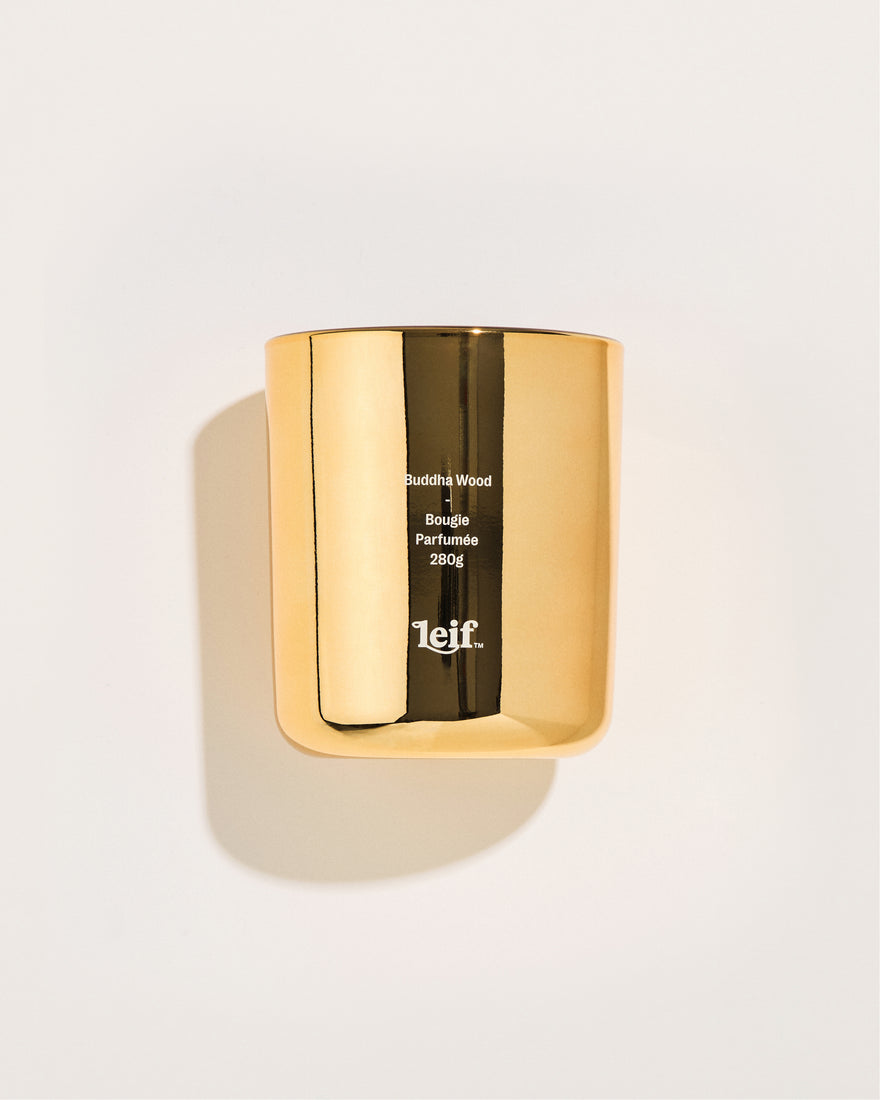 Limited Edition Holiday Buddha Wood Gold Candle