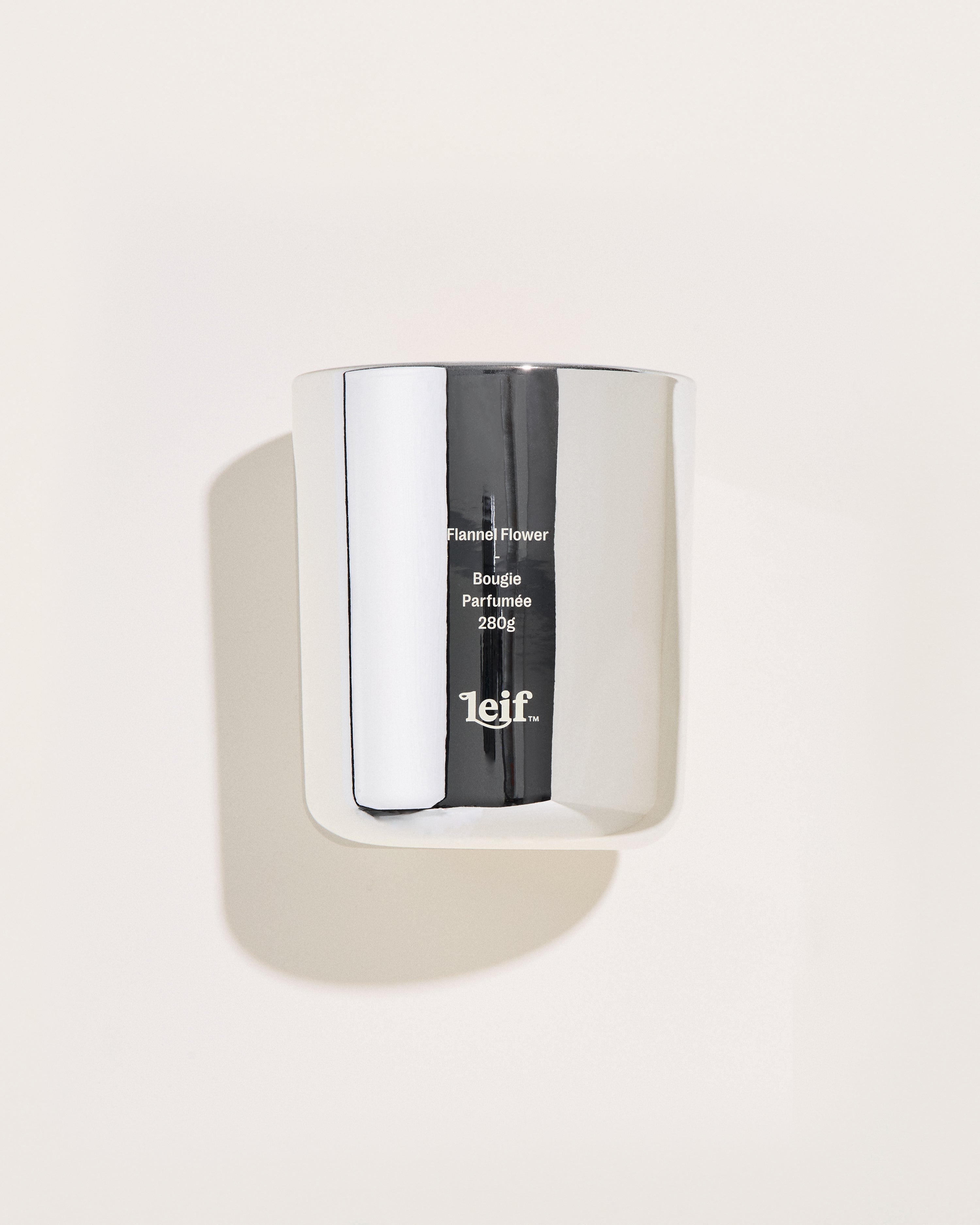Limited Edition Holiday Flannel Flower Silver Candle