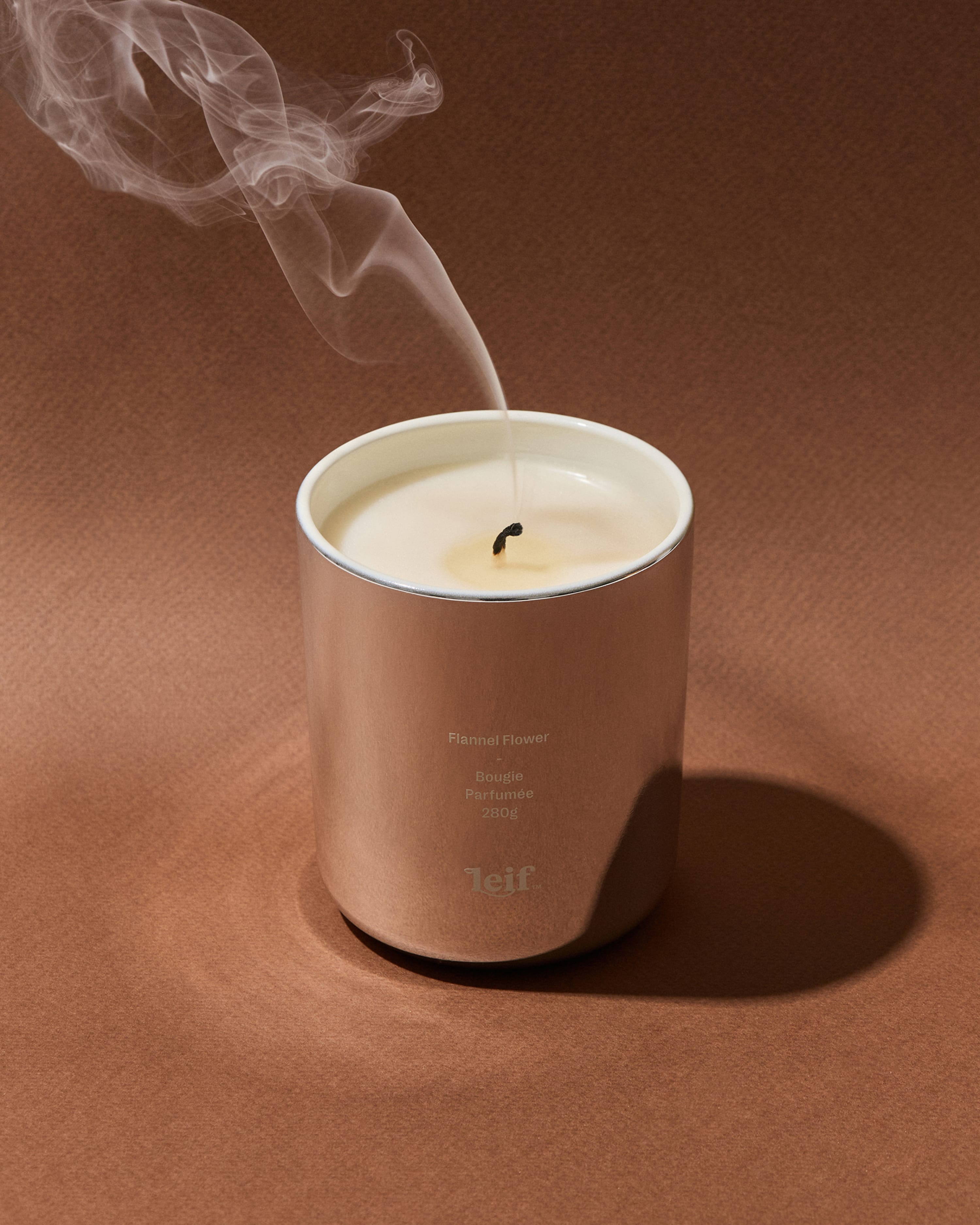 Limited Edition Holiday Flannel Flower Silver Candle