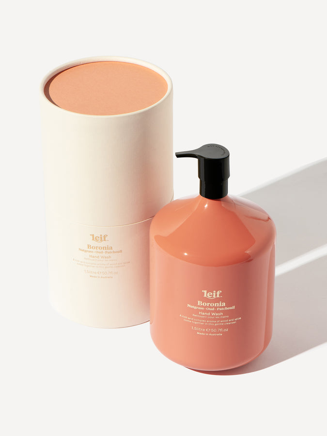 Limited Edition Gold Label introduces Boronia Hand Wash 1.5L in a rich, terracotta bottle. 