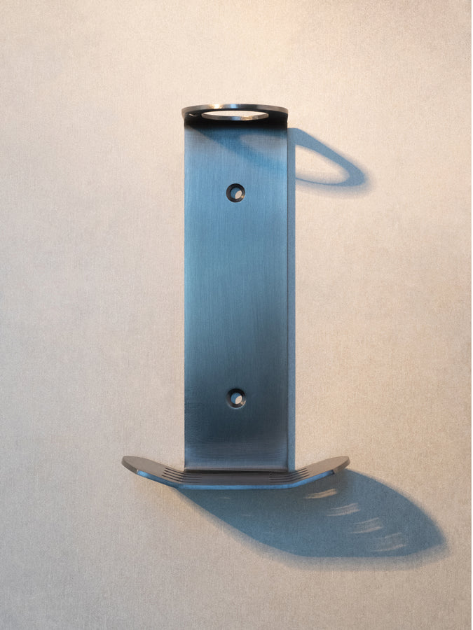 Leif Custom Wall Holder. Holds a single 500ml Leif bottle. Fabricated from marine grade 316 stainless steel and available in Anthracite.